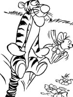 A coloring page of winnie the pooh - group